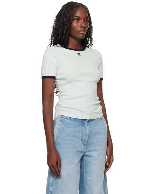 Courreges Black Off- Signature Contrast T-Shirt