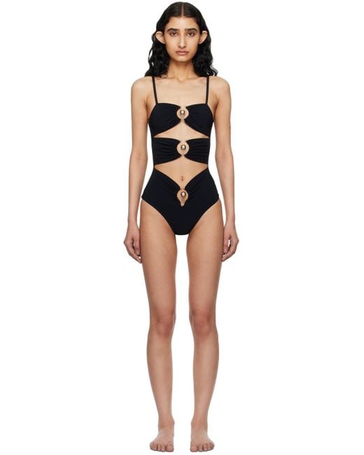 Christopher Esber Black Pierced Orbit Swimsuit