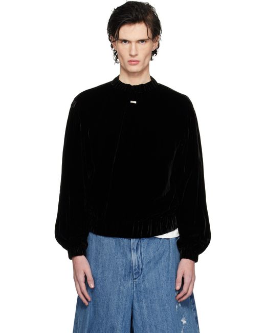 Adererror Black Velvet Sweatshirt for men