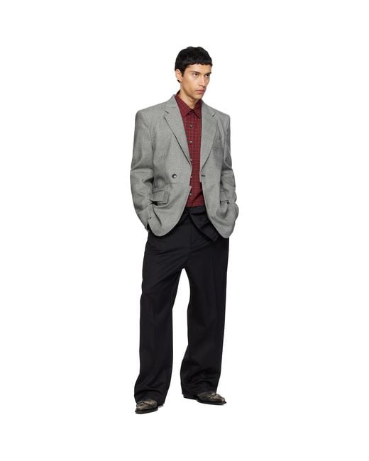 Vetements Gray Cut-Up Tailored Blazer for men