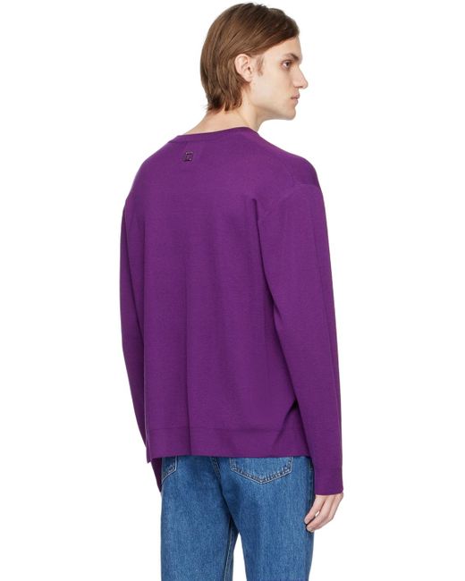 Wooyoungmi Purple V-neck Sweater for men