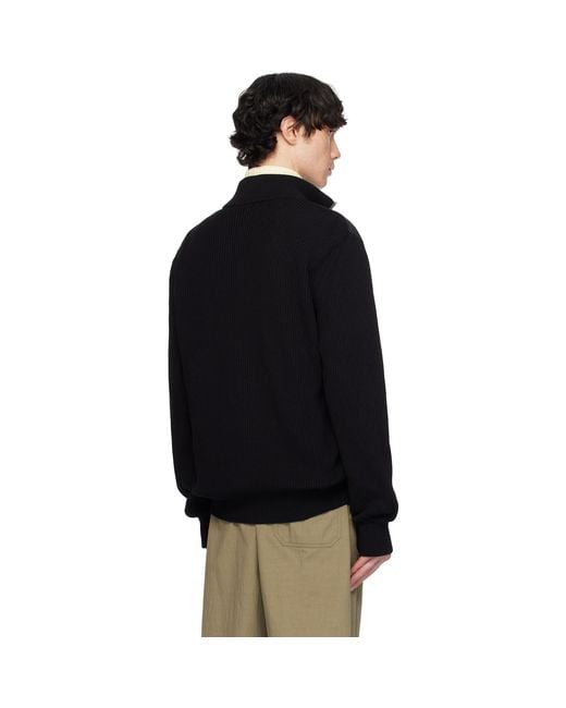 Moncler Black Padded Cotton Zip-Up Down Jacket for men