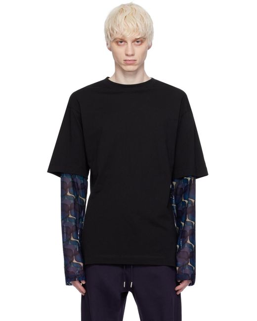 Dries Van Noten Black Laye Long Sleeve T-shirt for men