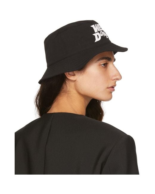 we11done Black Basic Logo Bucket Hat