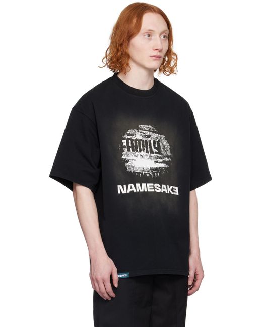NAMESAKE Black Reverse Sava Ball Splash T-shirt for men