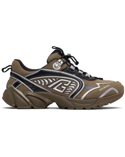 Balmain Black Khaki Cosmic Dust Sneakers for men