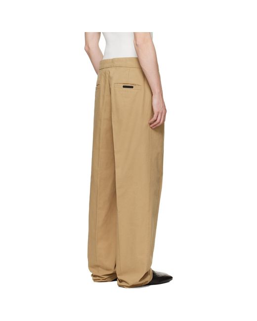 Fear Of God Natural Tan Pleat Front Trousers for men