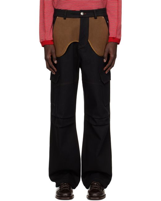ANDERSSON BELL Inside Out Denim Cargo Pants in Black for Men