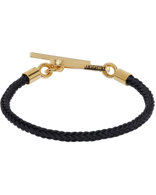 Bracelet noir et doré en cordelette à ferrure à logo ami de cœur AMI en coloris Black