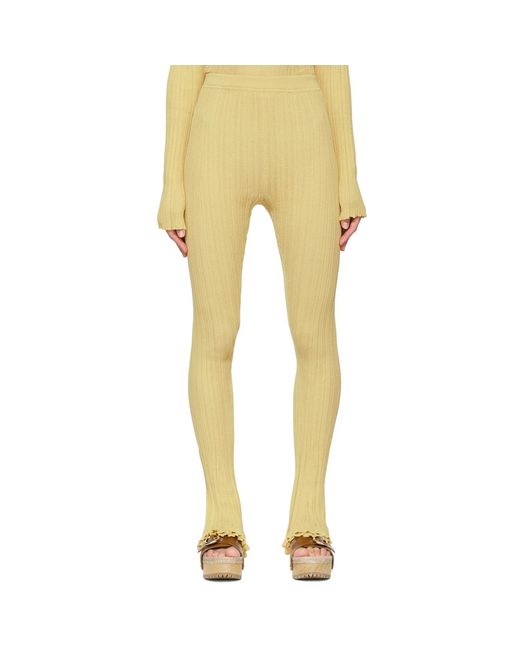3.1 Phillip Lim Yellow Cotton Ribbed Casual Pants