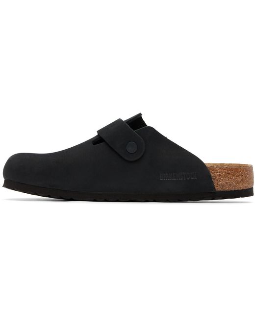 Birkenstock Black Regular Boston Wire Buckle Slip-On Loafers for men