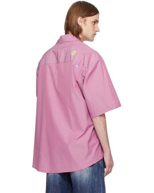 Martine Rose Pink S/S Boxy Wrap Shirt for men