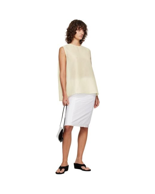LE17SEPTEMBRE White Off- Boucle Back Button Sleeveless Top