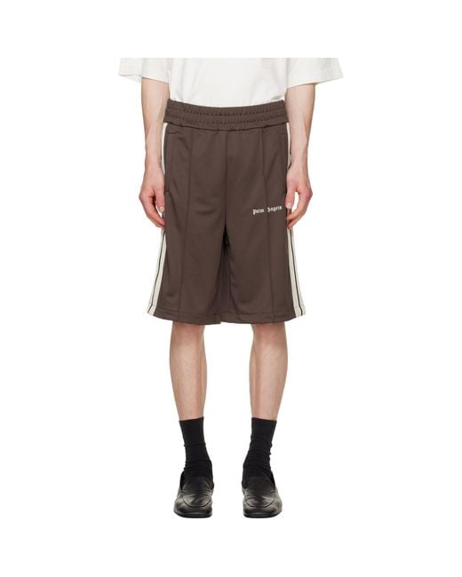 Palm Angels Gray Classic Logo Track Shorts for men