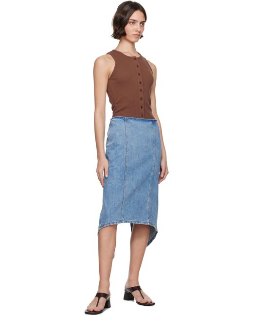 J.W. Anderson Blue Layered Denim Midi Skirt