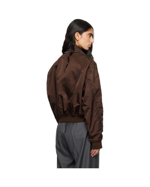 Givenchy Brown Zipped Shawl Collar Bomber Jacket