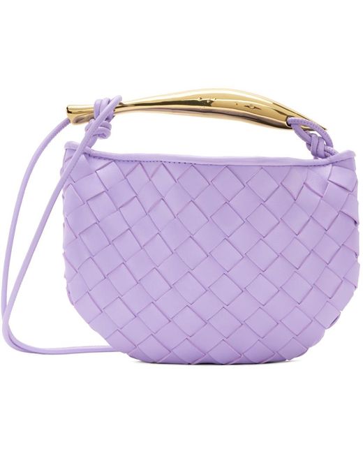 Bottega Veneta Purple Sardine Mini Leather Shoulder Bag
