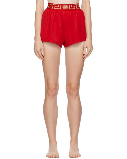 Versace Red Greca Swim Shorts