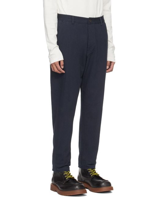 Universal Works Blue Military Trousers for men