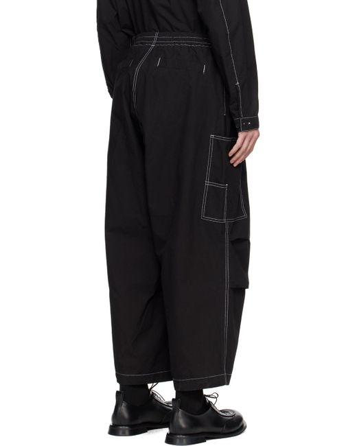 Sunnei Black Coulisse Cargo Pants for men