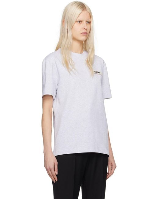 Jacquemus Les Classiquesコレクション ホワイト Le T-shirt Gros Grain Tシャツ White