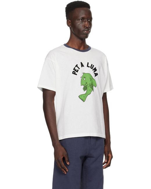 Bode Black White 'pet A Luma' T-shirt for men