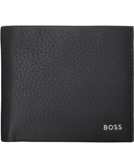 Boss Black Grained Leather Wallet for men