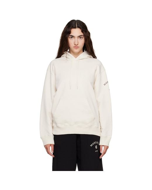 MM6 by Maison Margiela White Off- Mannequin-Print Hoodie