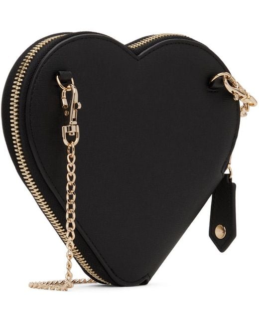 Vivienne Westwood Black Saffiano Heart Crossbody Bag