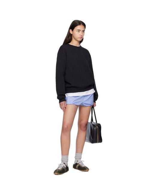 Acne Black Crew Neck Fleece Sweatshirt
