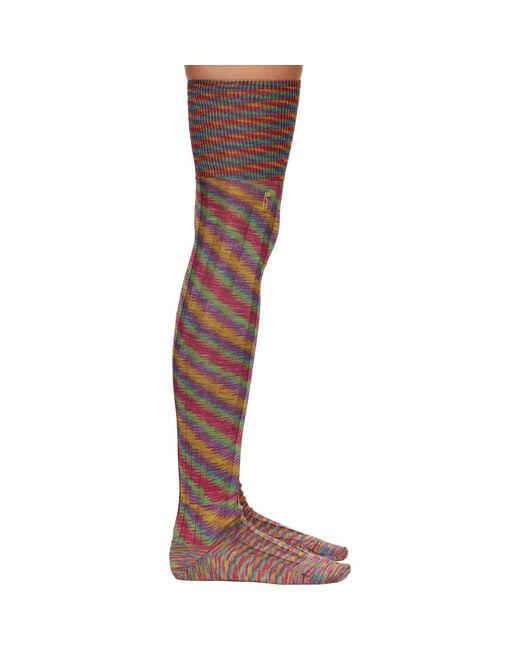 Kiko Kostadinov Brown Sitella Thigh High Socks