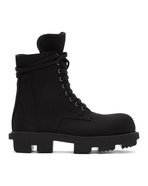Rick Owens Drkshdw Black Bozo Megatooth Lace-up Boots for men
