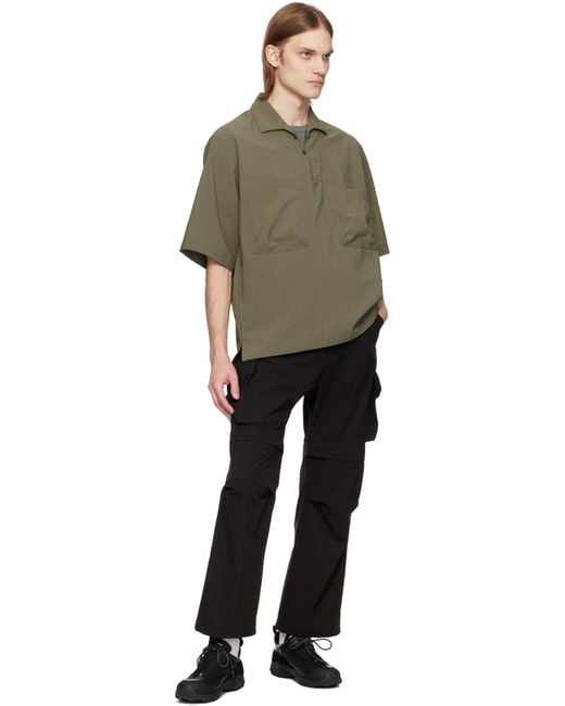 メンズ Snow Peak カーキ Pe Light Poplin シャツ Green