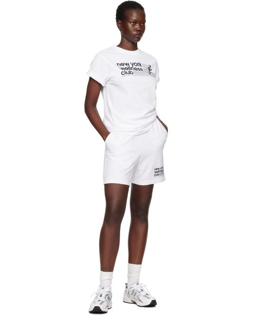 Short De Sport Blanc À Logo Usa Wellness Club Sporty & Rich en coloris White