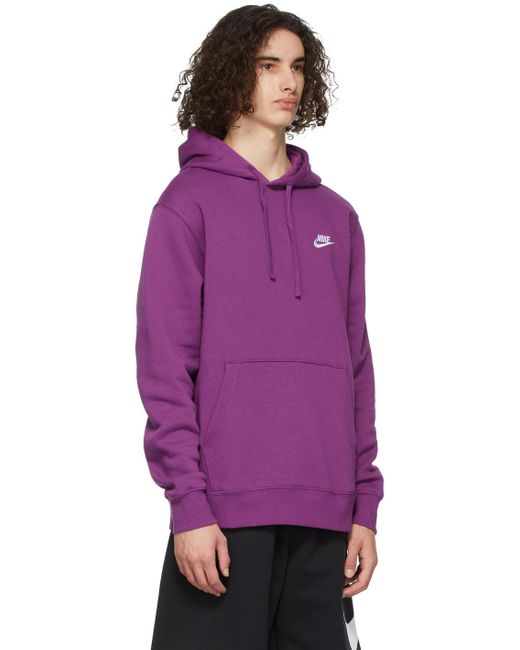 Nike Cotton Purple Sportswear Club Hoodie for Men | Lyst
