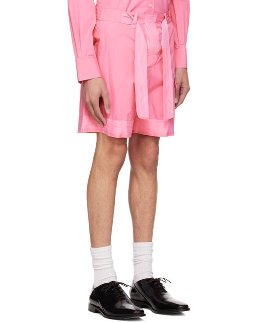 SEBLINE Pink Combat Shorts for men
