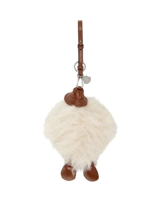Moncler Natural Monclr Off-whit Monduck Kychain