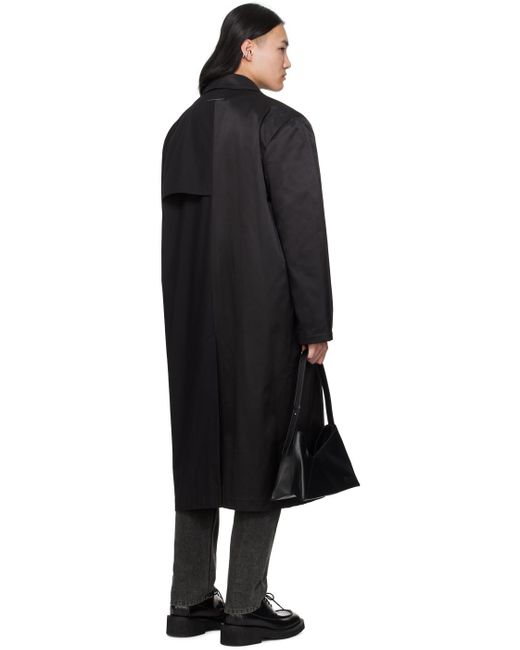MM6 by Maison Martin Margiela Black Paneled Trench Coat for men
