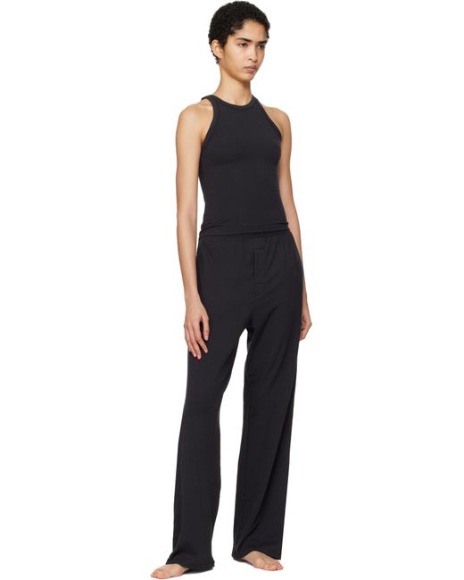 Skims Black Cotton Jersey Crew Neck Tank Top