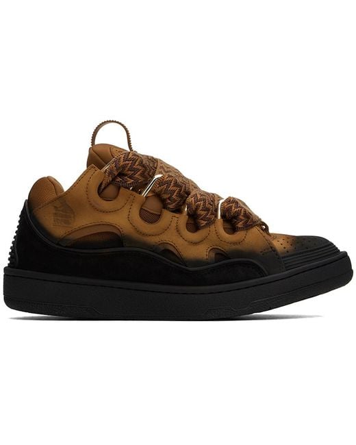 【関税込み】Lanvin SSENSE限定 タン＆ブラック Curb スニーカー SSENSE Exclusive Tan & Black Curb Sneakers by Lanvin on Sale