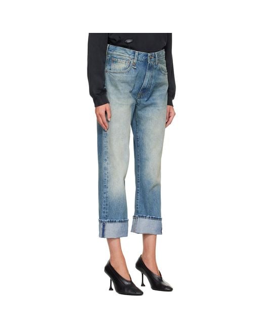R13 Blue Cuffed X-Boyfriend Jeans
