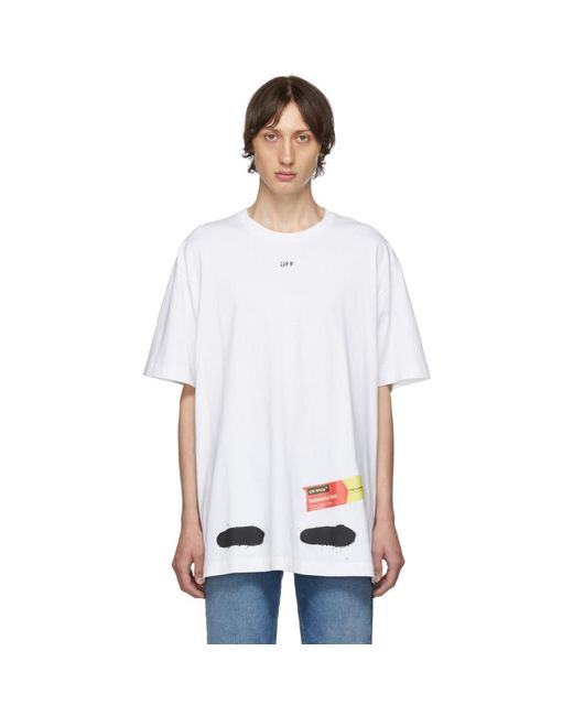 Off-White c/o Virgil Abloh Ssense Exclusive White Incomplete Spray Paint T- shirt for Men | Lyst