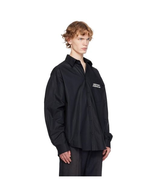 Balenciaga Black Masking Tape Long Sleeve Large Fit Shirt for men