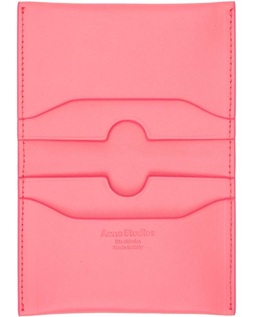 Acne Pink Bifold Card Holder for men