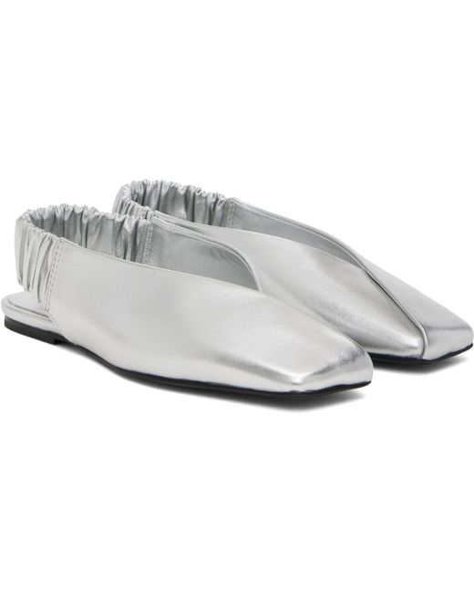 Ballerines Argentées À Bride Arrière Et À Bout De Style Enveloppe St. Agni en coloris Black