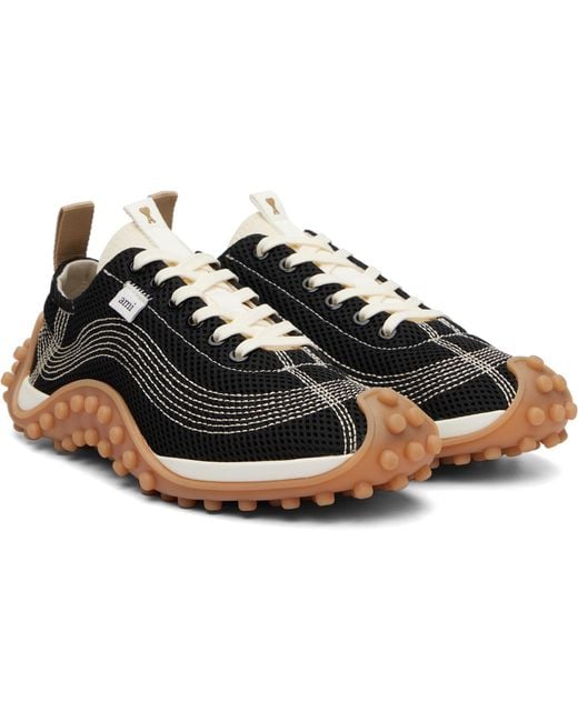 AMI Black Mirage Mesh Sneakers for men