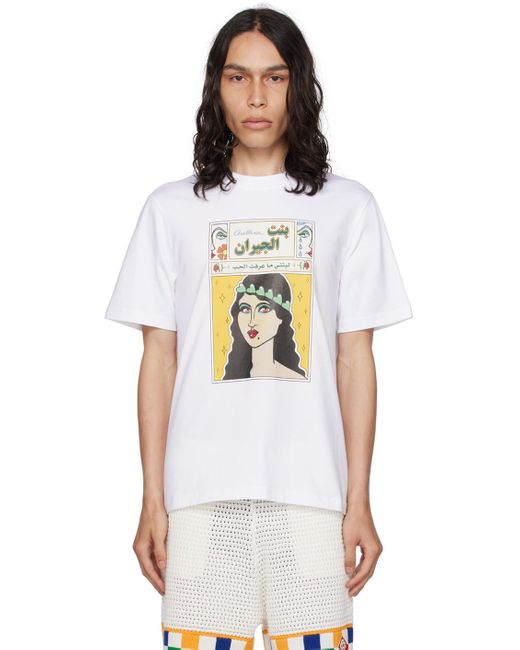 Casablancabrand White La Femme Printed T-shirt for men