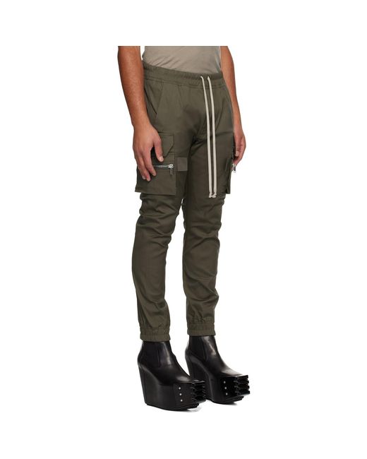 Rick Owens Black Khaki Concordians Mastodon Cargo Pants for men