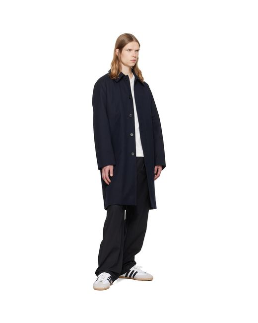 A.P.C. Blue Hugo Mac Coat for men