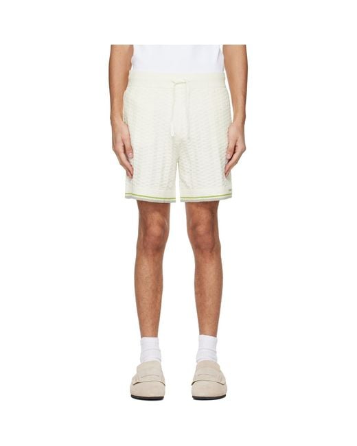 Casablanca White Off- Tennis Boucle Shorts for men